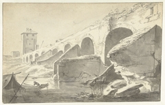 Ponte Molle te Rome (?) by Jan Asselijn