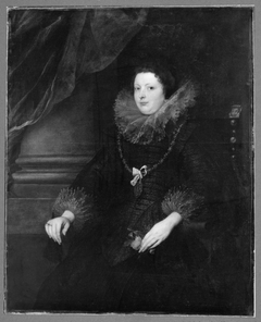 Portrait of a seated lady with roses, wearing a medal by Anthony van Dyck