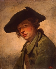 Portrait of a Young Man in a Hat by Jean-Baptiste Greuze