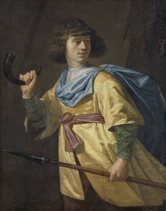 Portrait of a Young Man with a Javelin and a Hunting Horn by Peter Danckerts de Rij