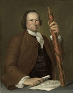 Portrait of an Officer at Sea with Coastal Map and Binoculars in his Hand by John Greenwood