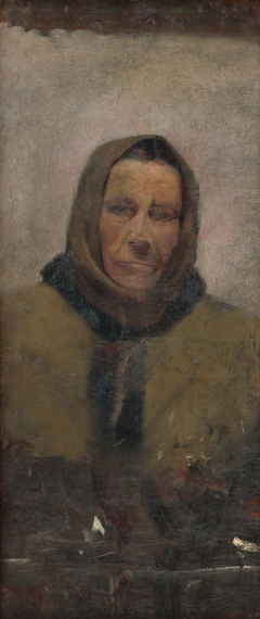 Portrait of an Old Woman in a Fur Coat by László Mednyánszky