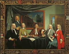 Portrait of the regents of the Proveniershuis in Haarlem by Frans Decker