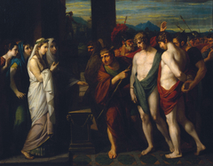 Pylades and Orestes Brought as Victims before Iphigenia by Benjamin West