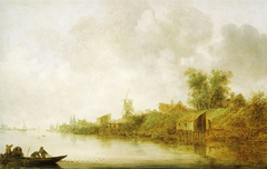 River landscape with fishermen by Jan van Goyen