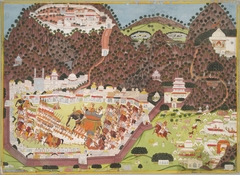 Royal Procession within a Walled Town by anonymous painter