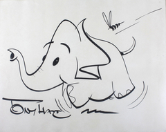 Running Elephant with Bee by Tony Hart