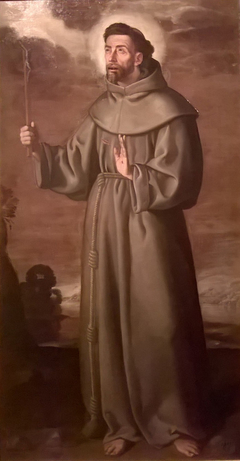 Saint François d'Assise avec un crucifix by Francisco Pacheco