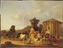 Scene before the Temple of Vesta by Heinrich Bürkel