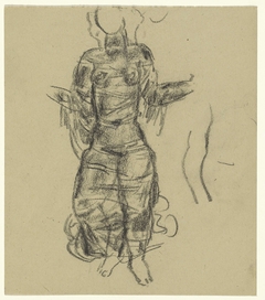 Schetsblad met studie van een vrouw in draperieën by Leo Gestel