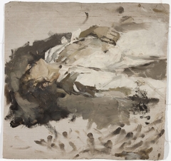 Sketch of a woman in white clothes by Jan Ciągliński