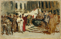 Skizze zum Gemälde "Arabische Kaufleute in Venedig" by Leopold Müller