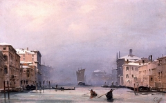 Snow and Fog on the Grand Canal by Ippolito Caffi