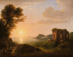 Sonnenuntergang auf Capri by Lorenz Adolf Schönberger