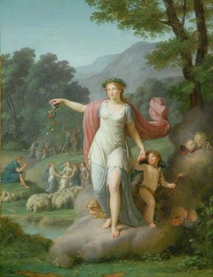 Spring (or Flora) Leading Cupid Back to Nature by Jean-Joseph Taillasson