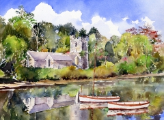 St Just in Roseland Church by Margaret Merry