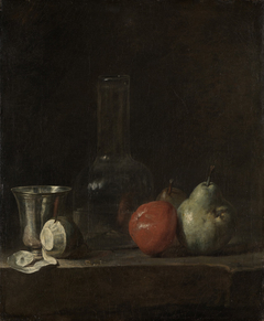 Still Life with Fruit and a Glass Vase by Jean-Baptiste-Siméon Chardin