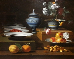 Still life with fruit and nuts (detail). by Antonio Ponce