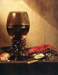 Still life with rummer and langoustine by Pieter Claesz