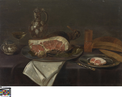 Stilleven met ham by Zuidelijke Nederlanden