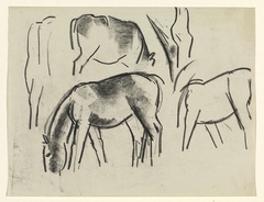 Studie van koeien en paarden by Leo Gestel