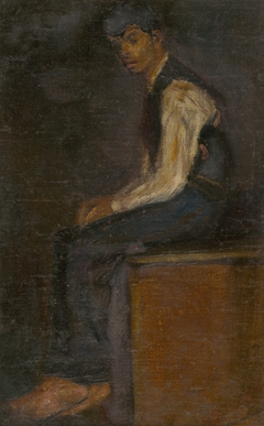 Study of a Seated Man by László Mednyánszky