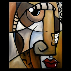 Stylized - Original Abstract painting Modern pop Art Contemporary Cubist Face by Fidostudio by Tom Fedro