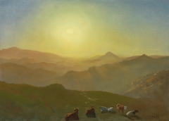 Sunset, Clay Street Hill, San Francisco by Albert Bierstadt