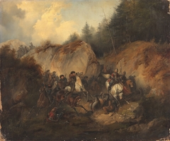 The battle between Cossacks and Circassians (The battle between the riders) by Heinrich Ambros Eckert