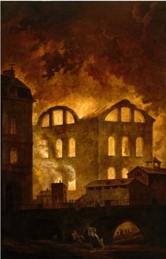 The Fire at the Opera House of the Palais-Royal by Hubert Robert