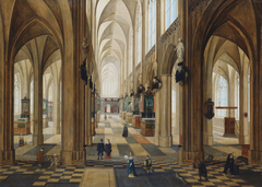 The Interior of Antwerp Cathedral by day by Pieter Neeffs