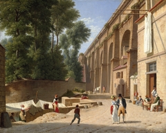 The Landscape under the aqueduct at Arcueil near Paris by Christoffer Wilhelm Eckersberg