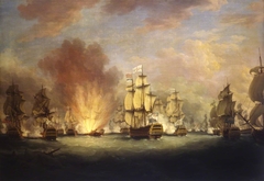 The Moonlight Battle off Cape St Vincent, 16 January 1780 by Richard Paton