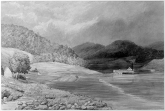 The Ohio River near Wheeling, West Virginia by Lefevre James Cranstone