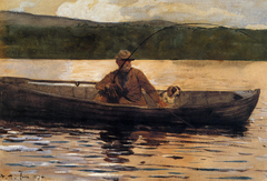 The painter Eliphalet Terry fishing from a boat by Winslow Homer