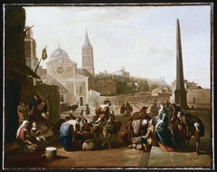 The Piazza del Popolo, Rome by Johannes Lingelbach