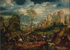 The Road to Calvary by Herri met de Bles