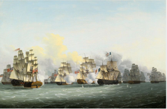 'The Robust' Engaging 'The Hoche' off Tory Island, 12th October 1798 by John Thomas Serres