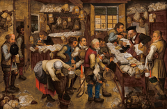 The tax-collector's office by Pieter Breughel the Younger