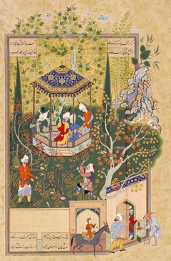 The Townsman Robs the Villager’s Orchard (Freer F1946.12.179) by Abd al-Aziz