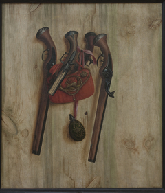 Trompe l'Oeil with Pistols by Cornelis Norbertus Gysbrechts