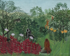 Tropical Forest with Monkeys by Henri Rousseau