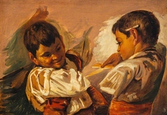 Two Boys: Study after 'Spanish Boys Playing at Bull-fighting' (NG 534) by John Phillip