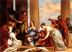 Ulysses discovers Achilles dressed up as a girl by Jan Boeckhorst