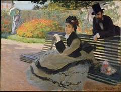 Camille Monet on a Garden Bench by Claude Monet