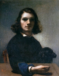 Autoportrait au chien noir by Gustave Courbet