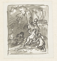 Vier putti onder een boom by Jurriaan Andriessen