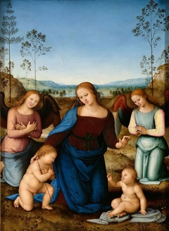 Vierge à l'Enfant, saint Jean et deux anges by Pietro Perugino