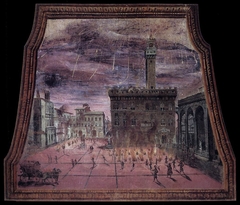 View of the Piazza Signoria with Fireworks on St John's Day by Anonymous