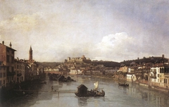 View of Verona and the River Adige from the Ponte Nuovo by Bernardo Bellotto